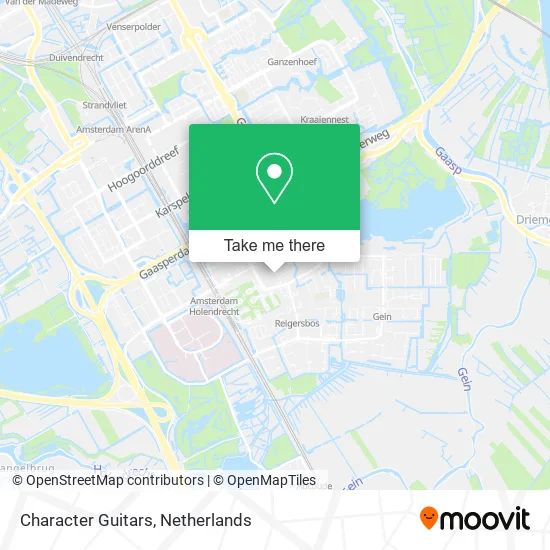 Character Guitars map