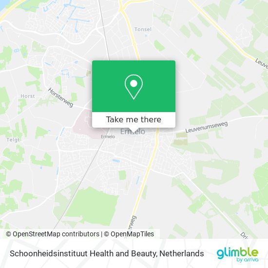 Schoonheidsinstituut Health and Beauty Karte