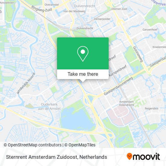 Sternrent Amsterdam Zuidoost map