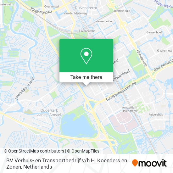 BV Verhuis- en Transportbedrijf v / h H. Koenders en Zonen Karte