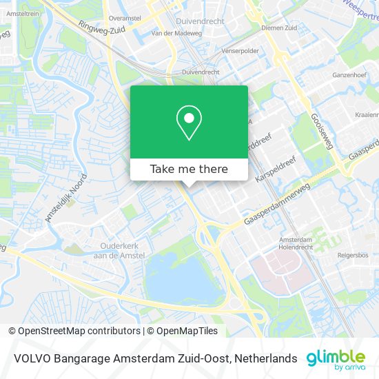 VOLVO Bangarage Amsterdam Zuid-Oost Karte