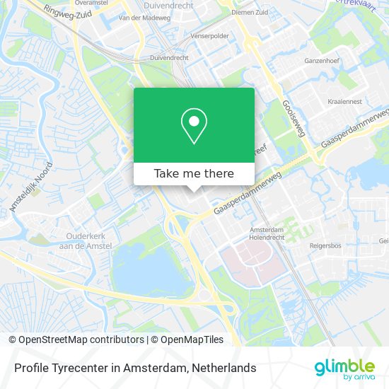 Profile Tyrecenter in Amsterdam map