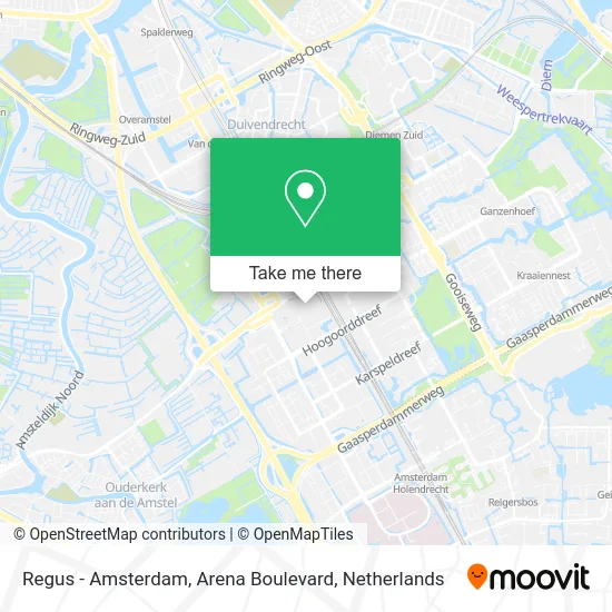 Regus - Amsterdam, Arena Boulevard map