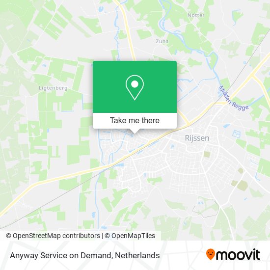 Anyway Service on Demand map