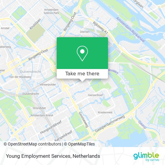 Young Employment Services map