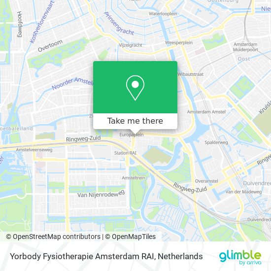 Yorbody Fysiotherapie Amsterdam RAI Karte