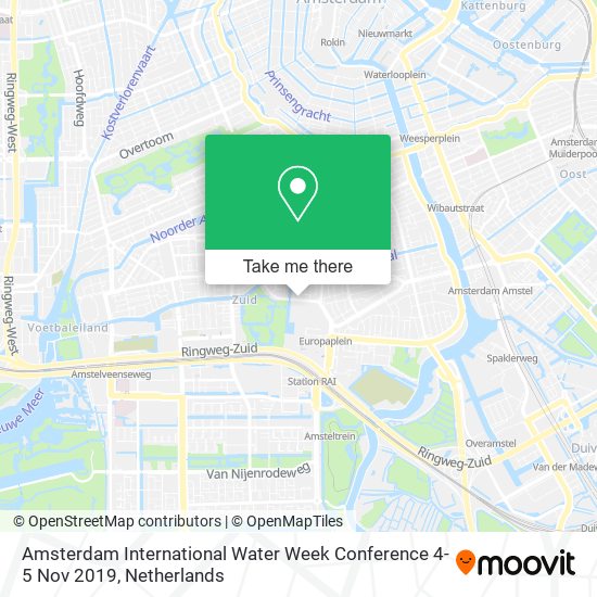 Amsterdam International Water Week Conference 4-5 Nov 2019 Karte