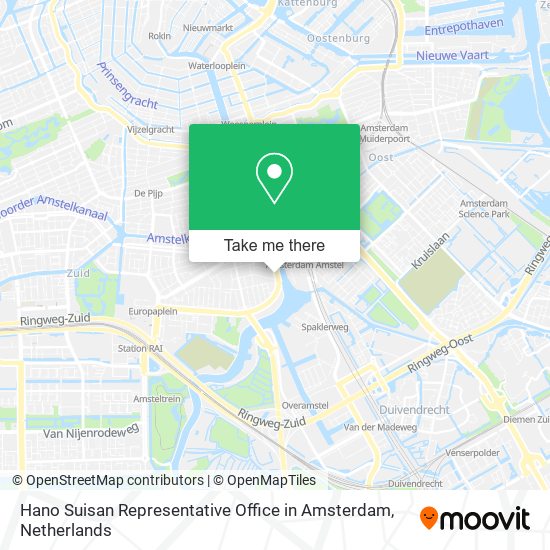 Hano Suisan Representative Office in Amsterdam map