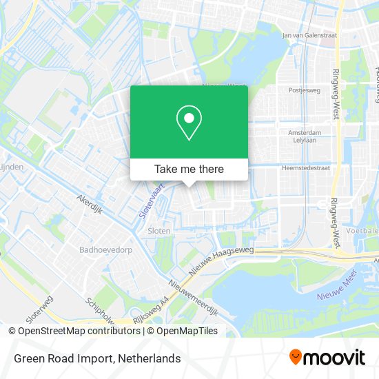 Green Road Import map