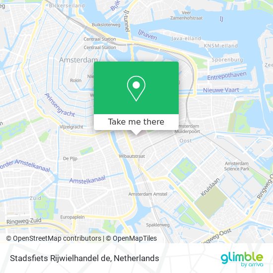 Stadsfiets Rijwielhandel de map