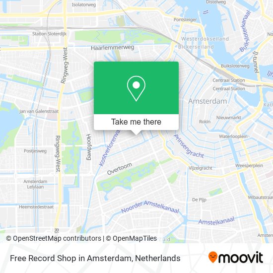 Free Record Shop in Amsterdam map