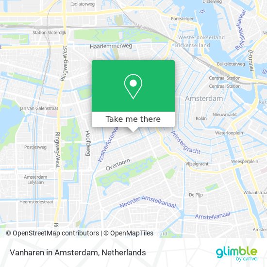 Vanharen in Amsterdam map