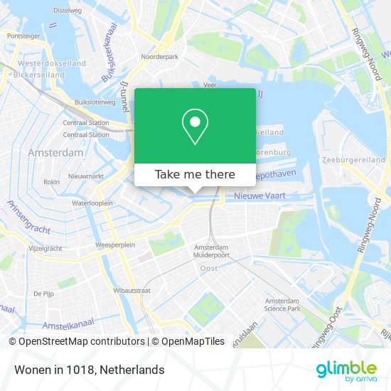 Wonen in 1018 map