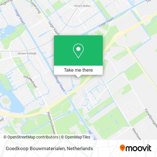 Automatisch Sociale wetenschappen correct How to get to Goedkoop Bouwmaterialen in Almere by Bus, Train, Light Rail  or Metro?