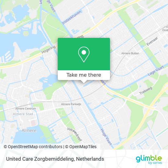 United Care Zorgbemiddeling map