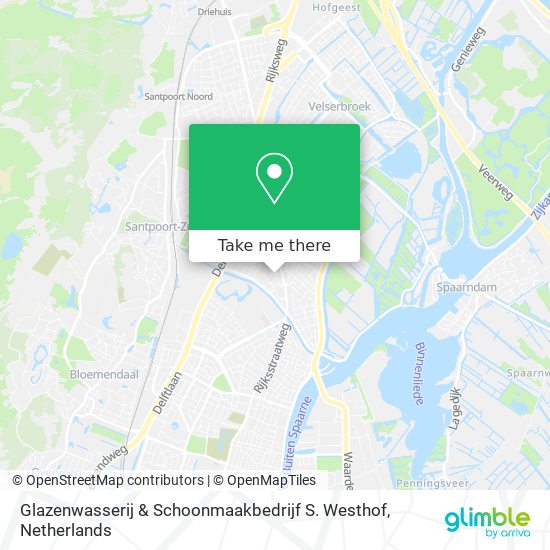 Glazenwasserij & Schoonmaakbedrijf S. Westhof Karte