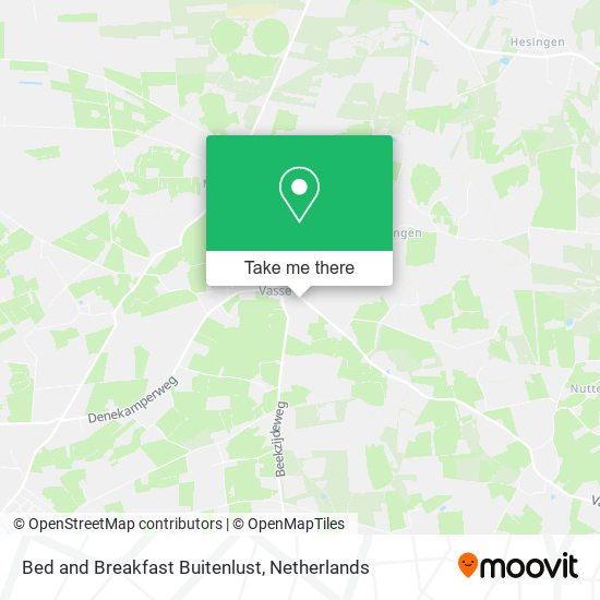 Bed and Breakfast Buitenlust map