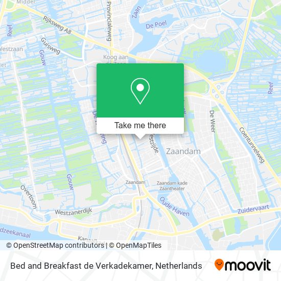 Bed and Breakfast de Verkadekamer map
