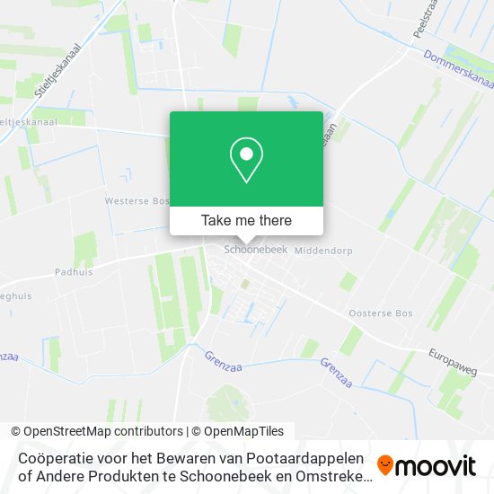 Coöperatie voor het Bewaren van Pootaardappelen of Andere Produkten te Schoonebeek en Omstreken W.A map