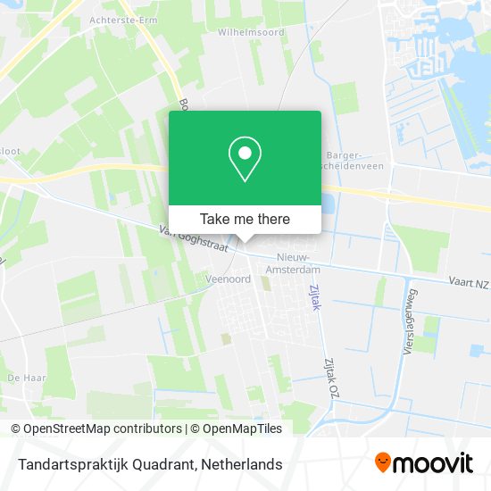 Tandartspraktijk Quadrant map