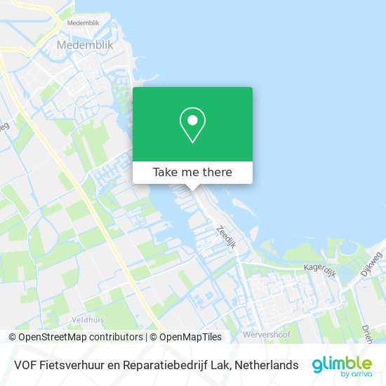 How to get to VOF Fietsverhuur en Reparatiebedrijf Lak in Medemblik by Bus  or Train?
