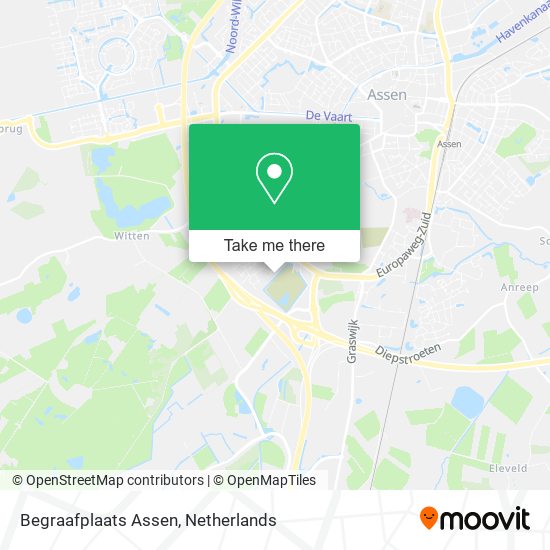 Begraafplaats Assen map