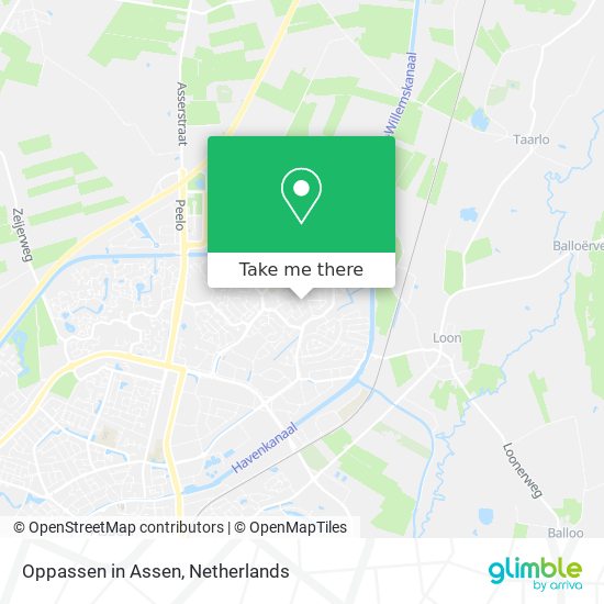 Oppassen in Assen Karte