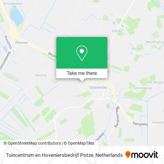 Tuincentrum en Hoveniersbedrijf Potze map