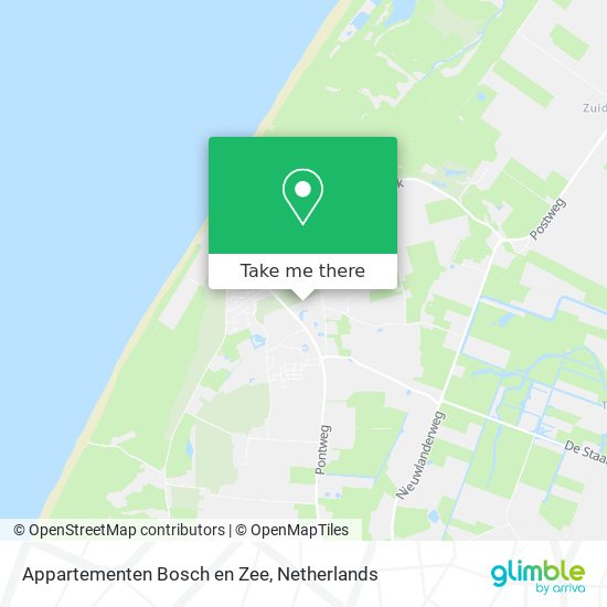 Appartementen Bosch en Zee map