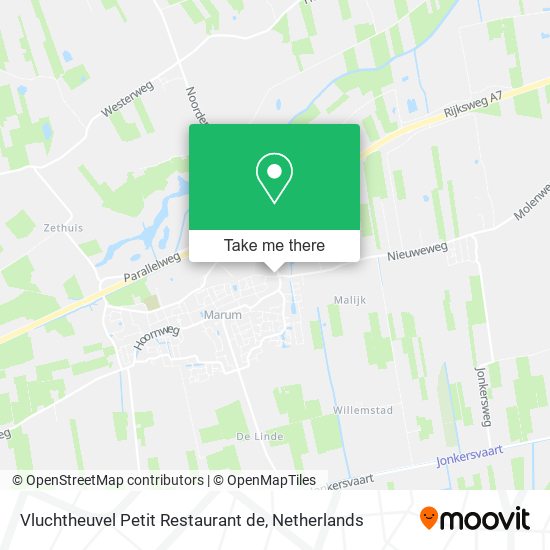 Vluchtheuvel Petit Restaurant de map