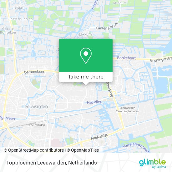 Topbloemen Leeuwarden map