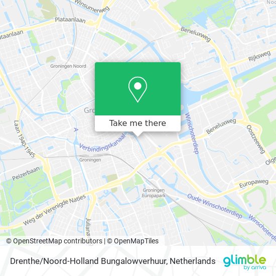 Drenthe / Noord-Holland Bungalowverhuur Karte