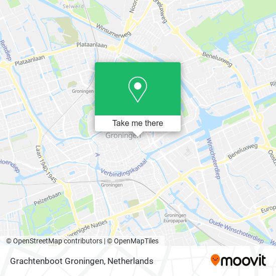Grachtenboot Groningen map