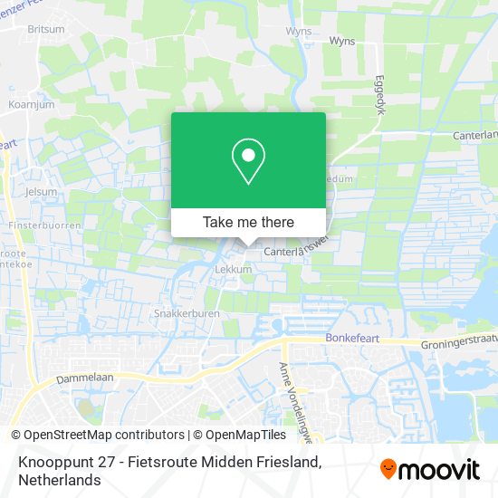 Knooppunt 27 - Fietsroute Midden Friesland Karte