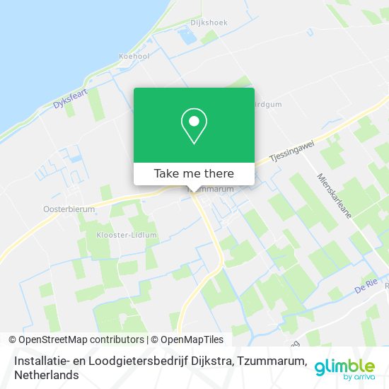 Installatie- en Loodgietersbedrijf Dijkstra, Tzummarum Karte