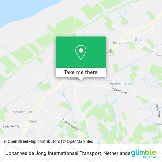 Johannes de Jong Internationaal Transport map