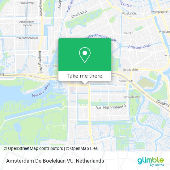 Amsterdam De Boelelaan VU Karte