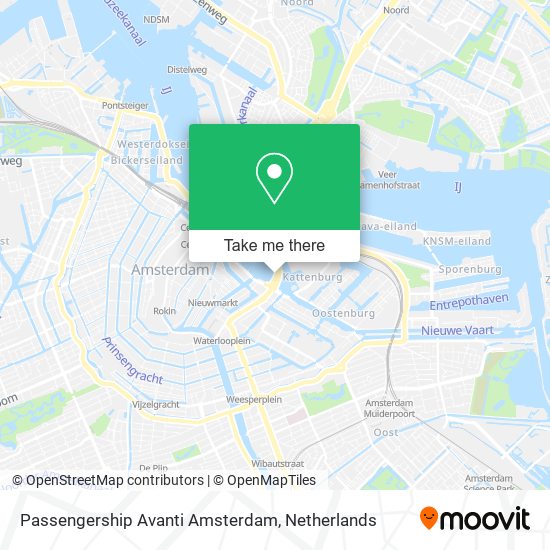 Passengership Avanti Amsterdam map