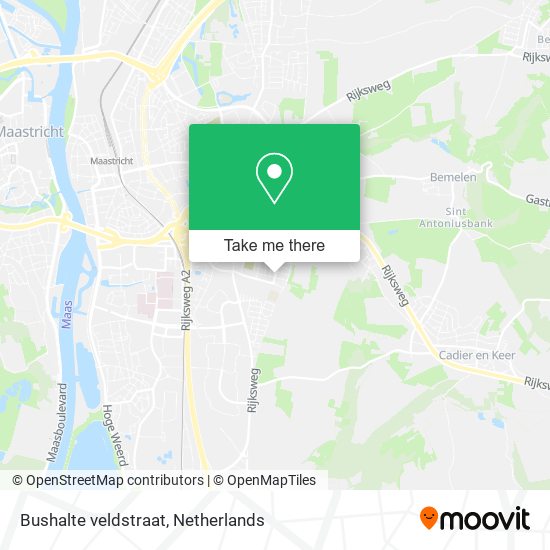 Bushalte veldstraat map