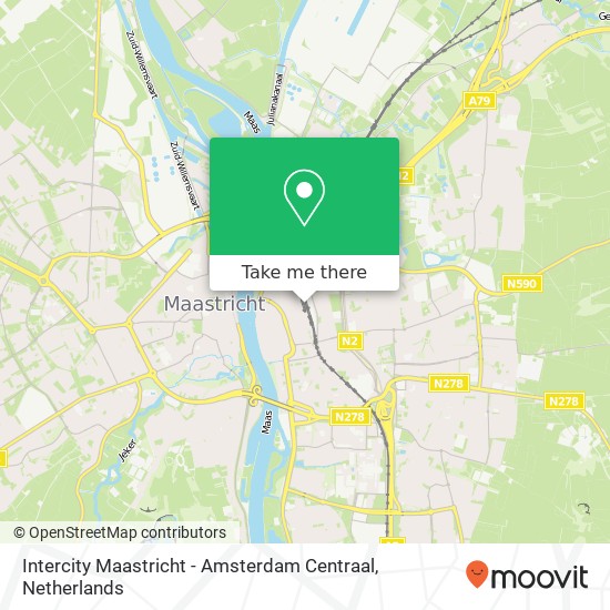 Intercity Maastricht - Amsterdam Centraal Karte