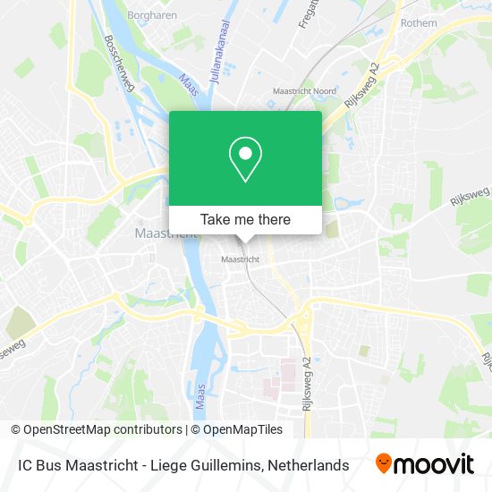 IC Bus Maastricht - Liege Guillemins map