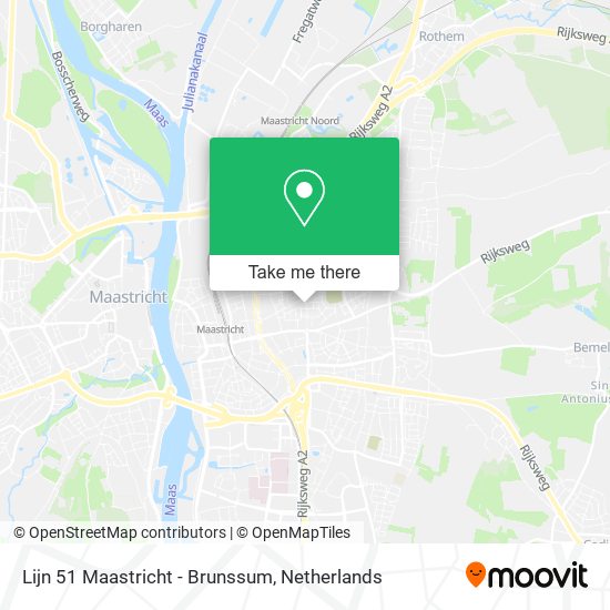 Lijn 51 Maastricht - Brunssum map