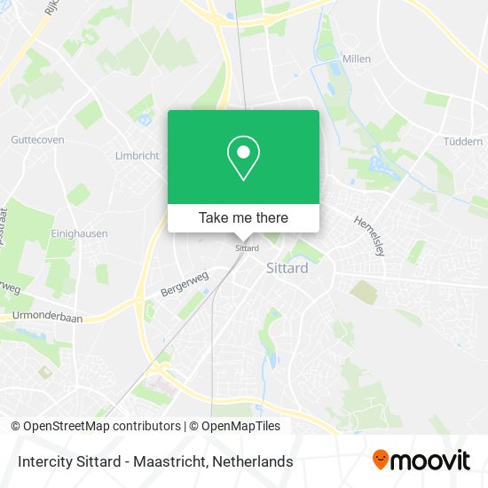 Intercity Sittard - Maastricht map