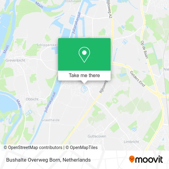 Bushalte Overweg Born map