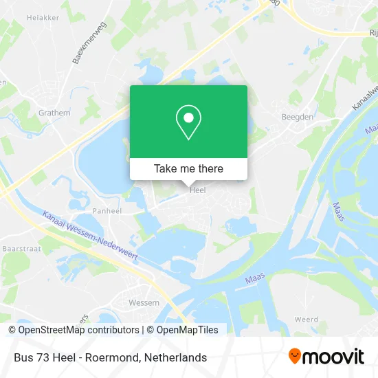 Bus 73 Heel - Roermond map