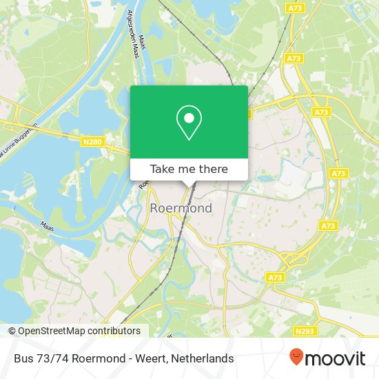 Bus 73/74 Roermond - Weert map