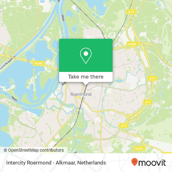 Intercity Roermond - Alkmaar map