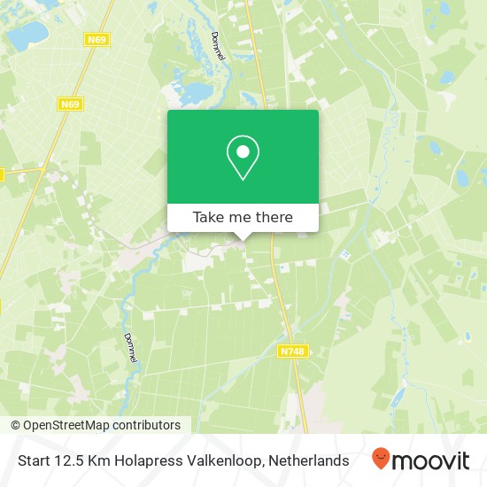 Start 12.5 Km Holapress Valkenloop map