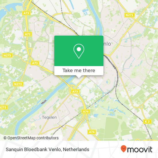 Sanquin Bloedbank Venlo map