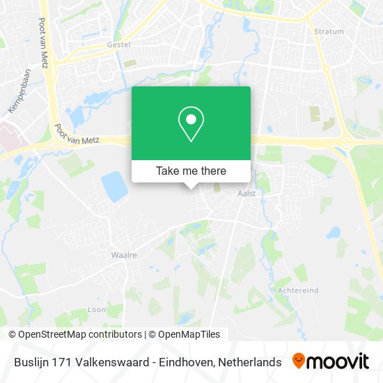 Buslijn 171 Valkenswaard - Eindhoven map